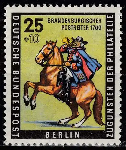 Berlin 1956 Mi. 158 postfrisch MNH 25 + 10 Pfennig Brandenburgischer Postreiter