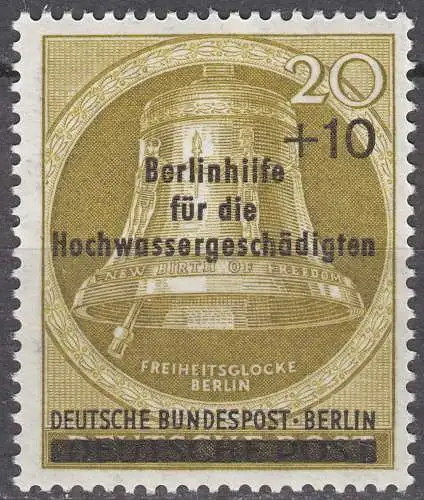 Berlin 1956 Mi. 155 postfrisch MNH 20 + 10 Pfennig Hochwassergeschädigte  (70566