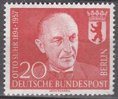 Berlin 1957 Mi. 181 postfrisch MNH 20 Pfennig Otto Suhr Bürgermeister   (70567