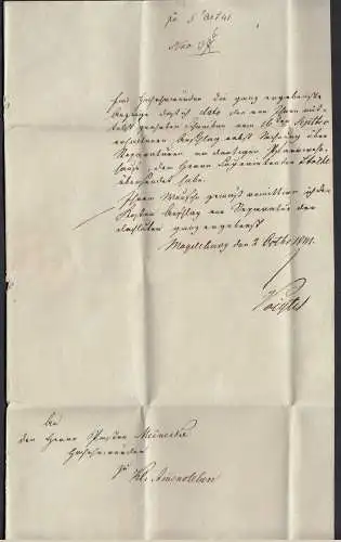 1841 MAGDEBURG K2 Altbrief nach Ammensleben mit Inhalt   (32490