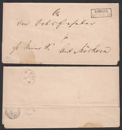 1862 LOBURG R2 Altbrief nach MÖRKERN mit Inhalt   (32492