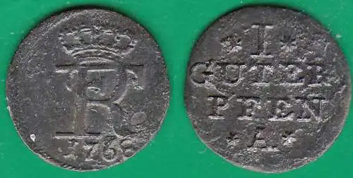 Brandenburg-Preußen 1 Guter-Pfennig 1768 Friedrich II. 1740-1786    (32613