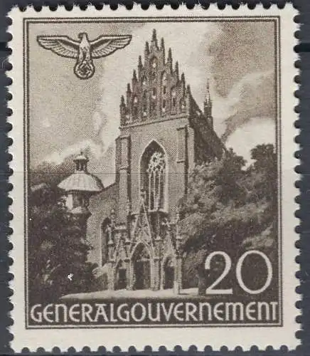 Generalgouvernement 1940 Mi.44 ** postfrisch MNH 20 Gr.Dominikaner Kirche (70583