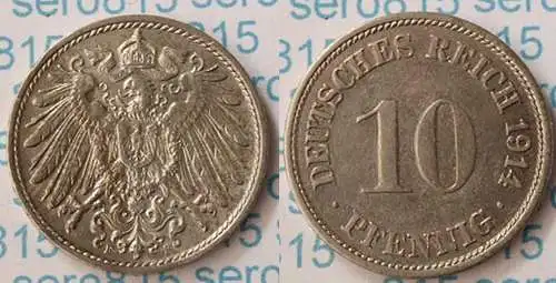 10 Pfennig Kaiserreich EMPIRE 1914 F Jäger 13   (m326