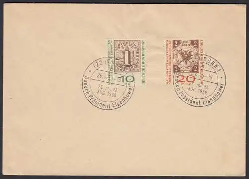 Bonn 1959 Sonderstempel Besuch von USA Präsident Eisenhower Umschlag  (32579
