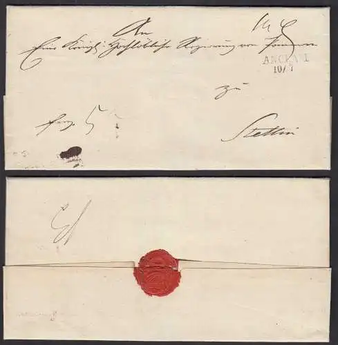 Preussen ca. um 1817 ANCLAM L2 Umschlag nach Stettin   (32511