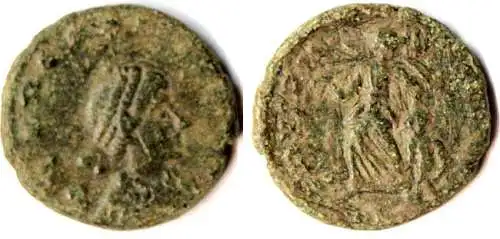Rom Römisches Kaiserreich Arcadius Büste mit Diadem RS Victoria + Gefangener 