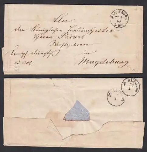 1868 MAGDEBURG K1 alter Umschlag als Ortsbrief   (32488