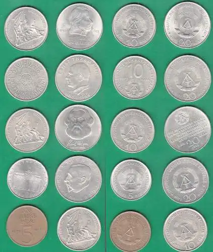 DDR Lot mit 10 Stück Münzen 5 bis 20 Mark Gelegenheit siehe Foto  (32612