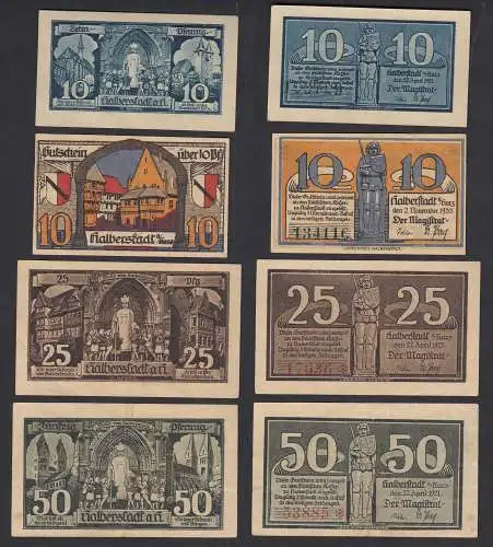 Sachsen-Anhalt - Halberstadt 4 Stück Notgeld 1920/1921   (32228