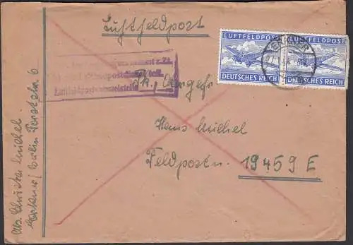 Luftfeldpost Brief 1944 WW2 Dieststelle Feldpost Nr 19459 E mit Inhalt   (32572