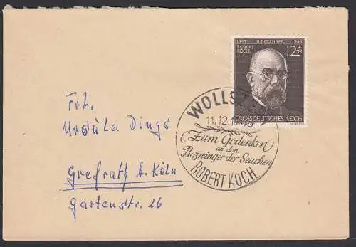 3.Reich Mi. Nr.864 Robert Koch Geburtstag Umschlag SST 11.12.1943 Gedenkstempel 