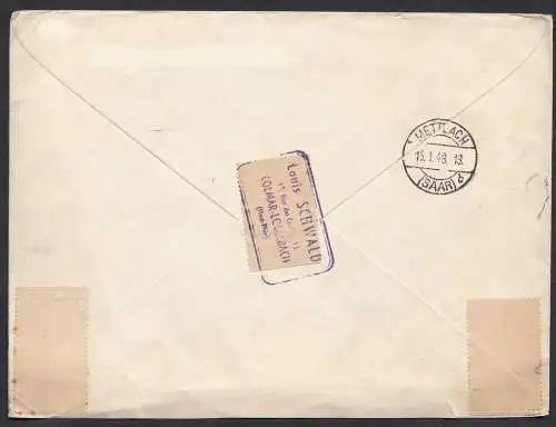 Frankreich - France - 1948 Brief von COLMAR-GARE nach Mettlach   (32665