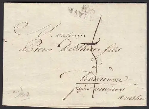 1807 MAYENCE 100 (MAINZ) seltener Altbrief nach VERVIERS Belgien mit Inhalt
