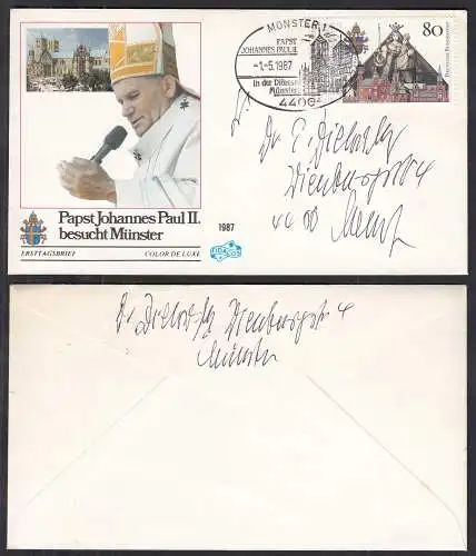 Münster Papst Johannes besucht Münster 1987 Sonderstempel   (32693