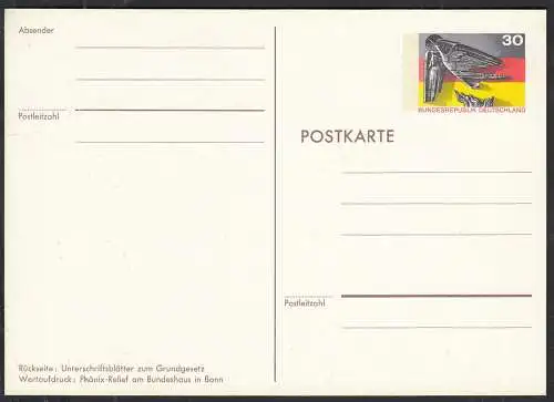 BRD Bund Bundesrepublik Sonderpostkarte Ganzsache  PSo 4 ungebr. 1974   (32716
