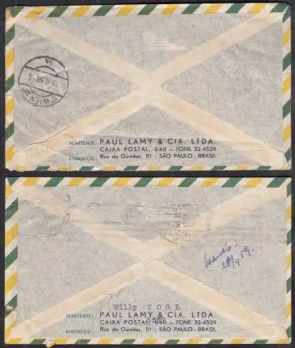 Brasilien - Brazil 2 Stück Briefe aus 1958-59 Sao Paulo nach Wien   (32737