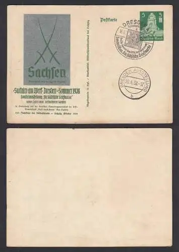 Deutsches Reich 1938 Sonder-Ganzsache SST  Dresden Ausstellung   (32600