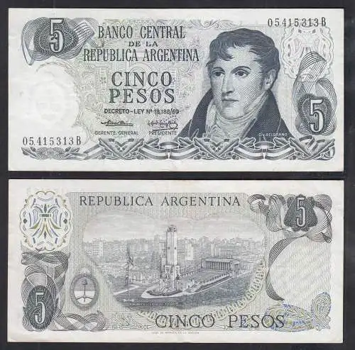 Argentinien - Argentina 5 Pesos Pick 294 UNC (1) Serie B  (32773