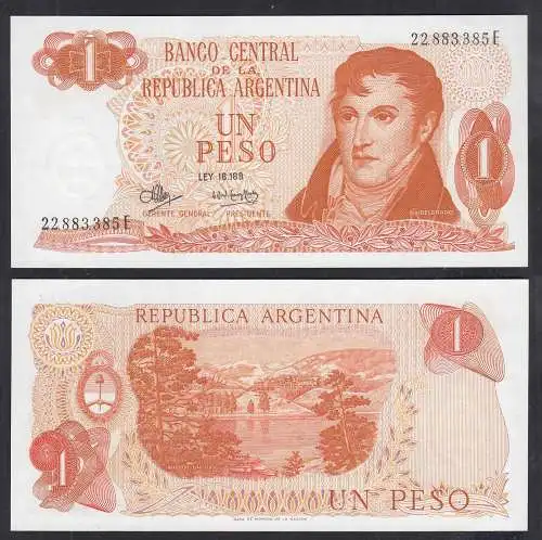 Argentinien - Argentina 1 Pesos 1970-73 Pick 287 UNC (1) Serie E  (32769