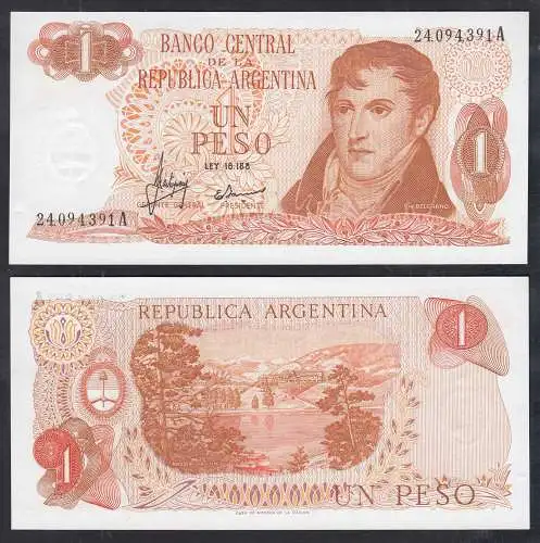 Argentinien - Argentina 1 Pesos 1970-73 Pick 287 UNC (1) Serie A    (32761
