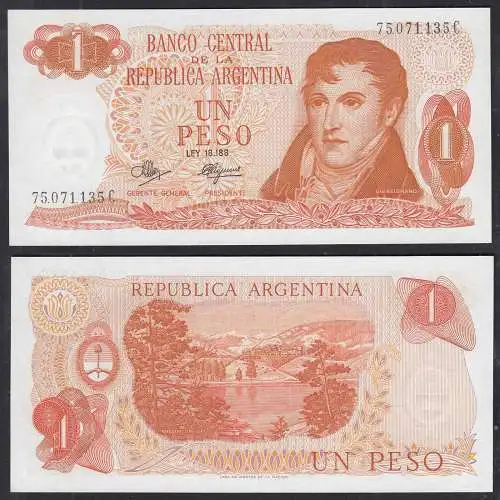 Argentinien - Argentina 1 Pesos 1970-73 Pick 287 UNC (1) Serie C    (32759
