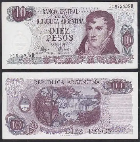 Argentinien - Argentina 10 Pesos 1970-73 Pick 289 UNC (1) Serie B  (32755
