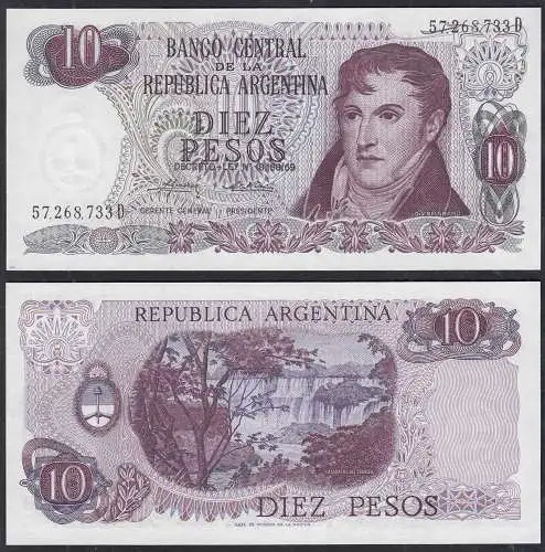 Argentinien - Argentina 10 Pesos 1970-73 Pick 295 UNC (1) Serie D  (32753