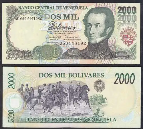 Venezuela 2000 Bolivares 6.8.1998 UNC (1) Pick 77c   (32747