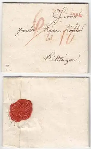 Baden roter Kippenheim R.1 nach Reutlingen 1807 mit Inhalt sehr selten!!  (12128