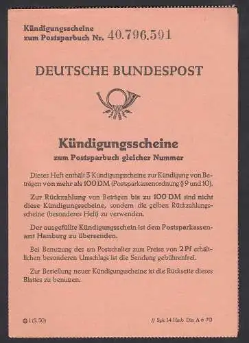 BRD BUNDESREPUBLIK Bund R-Brief Postsparkassenamt Hamburg 1954 mit Inhalt