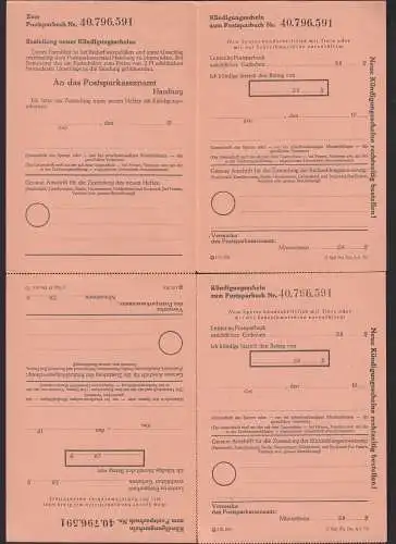 BRD BUNDESREPUBLIK Bund R-Brief Postsparkassenamt Hamburg 1954 mit Inhalt