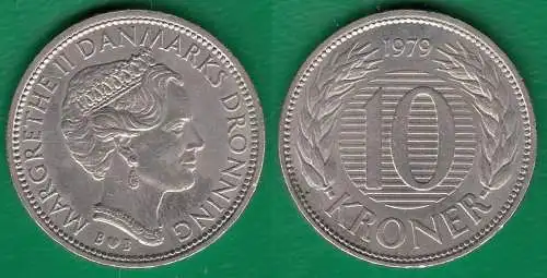 Dänemark - Denmark 10 Kronen 1979 Margarete II.   (32683