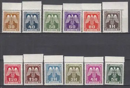 Böhmen & Mähren 1943 postfrisch ** MNH Mi. D13-24 Satz Dienstmarken  (70587