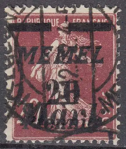 Memel 1922 Mi.109 Freimarke mit Aufdruck 20 M. auf 20 C. gestempelt used  (70592