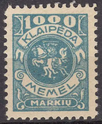 Memel 1923 Mi. 150 Freimarke Wappenreiter 1000 M. Postfrisch MNH  (70605