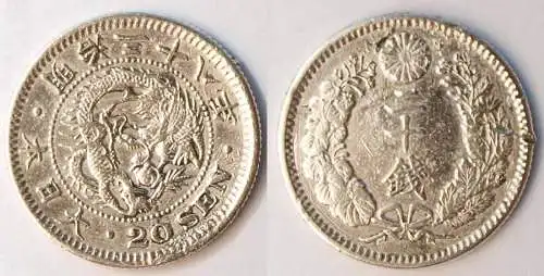 20 Sen Japan Mutsuhito aus 1867-1912   (r1233