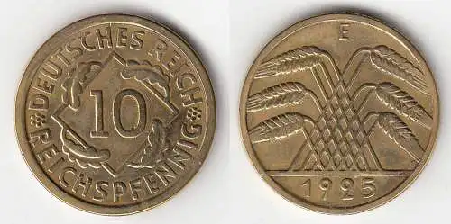 10 Reichspfennig Deutsches Reich 1925 E Jaeger 317 Weimar  (31538