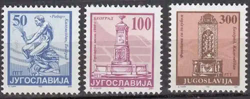 Jugoslawien -Yugoslavia 1992 Mi.2573,2582-83 Freimarken postfr. MNH **  (70616