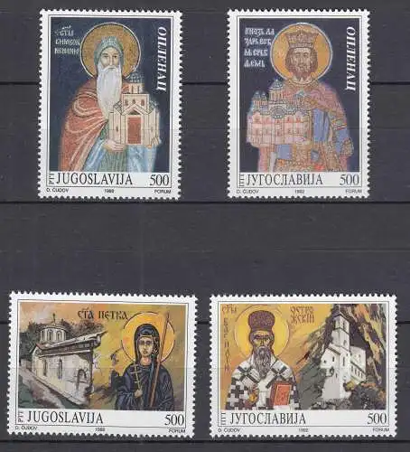 Jugoslawien -Yugoslavia 1992 Mi.2578-2581 Mosaike + Ikonen postfr. MNH  (70619