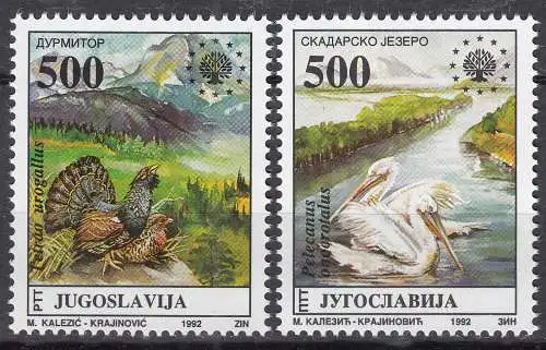 Jugoslawien -Yugoslavia 1992 Mi.2569-2570 Naturschutz Vögel postfr. MNH  (70620
