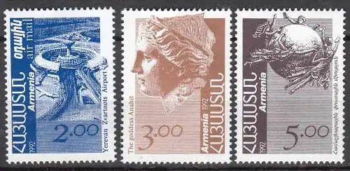 Armenien - Armenia 1992 Mi.203-205 ** MNH Freimarken Unabhängigkeit  (70632