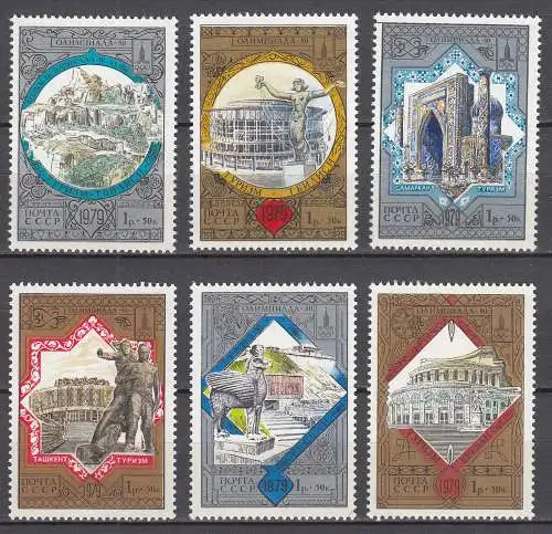 Sowjetunion - Soviet Union 1979 Mi.4872-4877 ** MNH Olympiade Moskau Tourismus