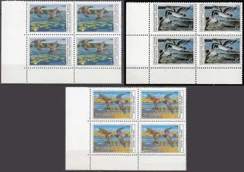 Sowjetunion - Russland-Russia 1990 Mi. 6099-6101 ** MNH Vögel Enten ER 4er Block