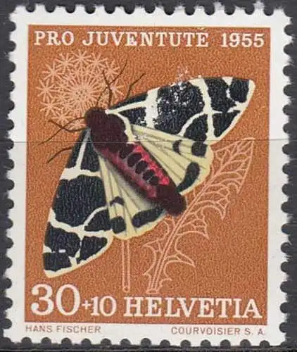 Schweiz - Switzerland 1955  Mi. 621 postfr. MNH ** Schmetterling Gelber Bär