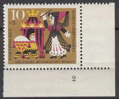 Berlin 1964 Mi.237 ** postfr. MNH 10 + 5 Pfg. Eckrand UR Formnummer FN 2  (70664