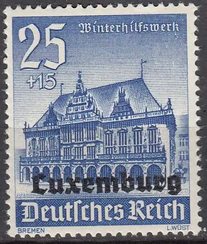 Deutsche Besetzung Luxemburg 2. WK 1941 Michel 40 ** MNH 25+15 Pfg   (70675