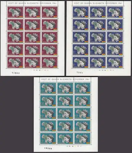 Ghana 1964 Mi. 109-111 ** MNH Bogen (15) Satz Besuch Königin Elisabeth II (32896