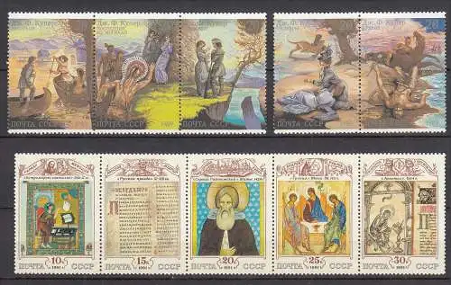 Sowjetunion - Russia 1989 + 1991 Mi 6009-13 + 6204-08 postfrisch MNH     (32934