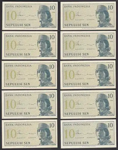 Indonesien - Indonesia - 10 Stück á 10 Sen 1964 Pick 92a UNC (1)   (89306